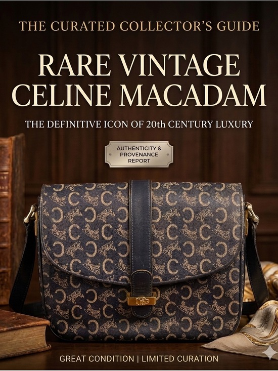 Celine Handbags - ⭐️RARE⭐️Vintage CELINE Navy C-Macadam Sulky Horse Carriage Flap Bag PRISTINE INT